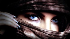 Woman blue eyes