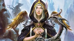 Woman blue eyes artwork