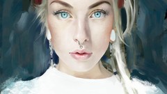 Woman blue eyes artwork