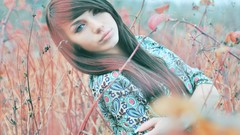 Woman blue eyes brunettes