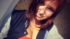 Woman blue eyes brunettes cleavage