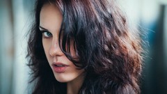 Woman blue eyes brunettes Kat