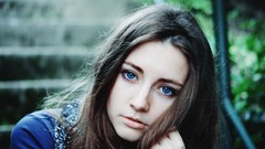 Woman blue eyes brunettes Leona