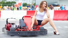 Woman blue eyes brunettes models Met-Art magazine carting 