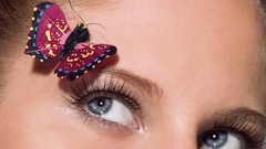 Woman blue eyes Butterflies