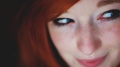 Woman blue eyes freckles redheads