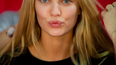 Woman blue eyes lips