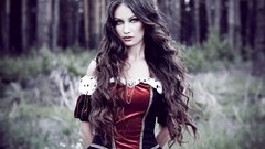 Woman blue eyes models forests