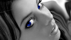 Woman blue eyes monochrome
