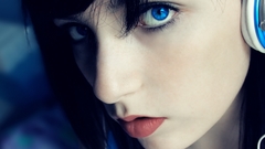 Woman blue eyes pale
