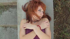 Woman blue eyes redheads