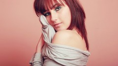 Woman blue eyes redheads Simple Background