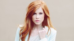 Woman blue eyes redheads Simple Background