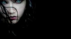 Woman blue eyes scary