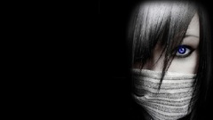 Woman blue eyes selective