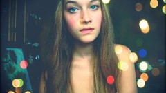 Woman blue eyes sparkle