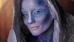 Woman blue farscape artwork
