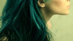 Woman blue hair artistic