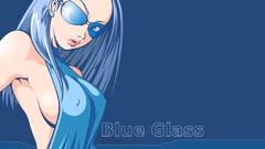 Woman blue hair blue