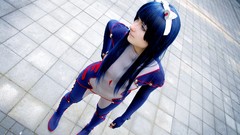 Woman blue hair long hair guilty crown nekomimi animal ears 