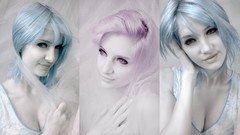 Woman blue hair pink hair models susan coffey colored hair