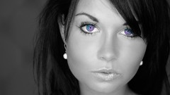 Woman blue selective coloring