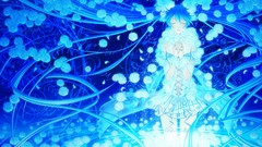 Woman blue vocaloid hatsune