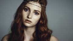 Woman blurred redheads headbands