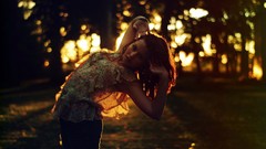 Woman bokeh brunettes