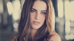 Woman bokeh brunettes jessica lowndes
