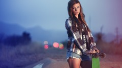Woman bokeh shirts brunettes models garrett meyers teen denim 