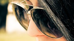 Woman bokeh sunglasses portraits