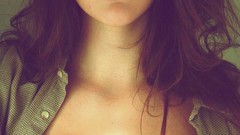 Woman boobs open shirt