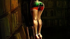 Woman Books ass drawings stockings artwork high heels