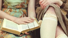 Woman Books couple Headless knee socks