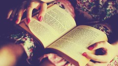 Woman Books dress reading nail polish turkish