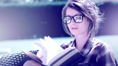 Woman Books glasses brunettes