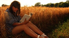 Woman Books legs brunettes plains