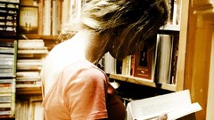 Woman Books Library blondes reading teen