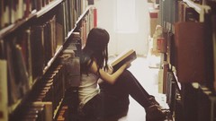 Woman Books Library reading