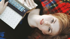 Woman Books lying down redheads