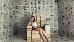 Woman Books reading