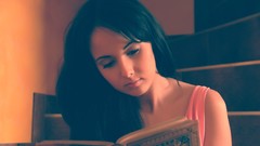 Woman Books reading stairways Angel Kiss