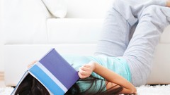 Woman Books sleeping She reading