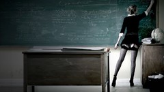 Woman Books trash Class school stockings uniforms upscaled