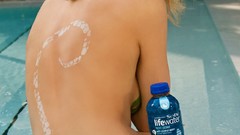 Woman bottles blondes yvonne strahovski body painting swimming 