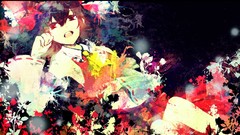 Woman bows long hair brunettes hakurei reimu touhou hair 