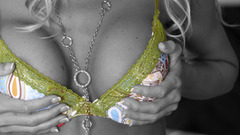 Woman bra selective coloring