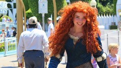 Woman Brave smiling redheads curly hair cosplay Merida