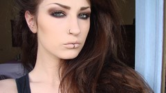 Woman breath pure brunettes piercings Lolina Green